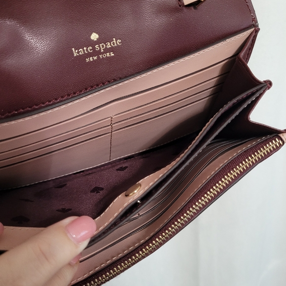 Kate Spade Kerri Small Flap Wallet On A String /Cherrywood - Picture 9 of 16